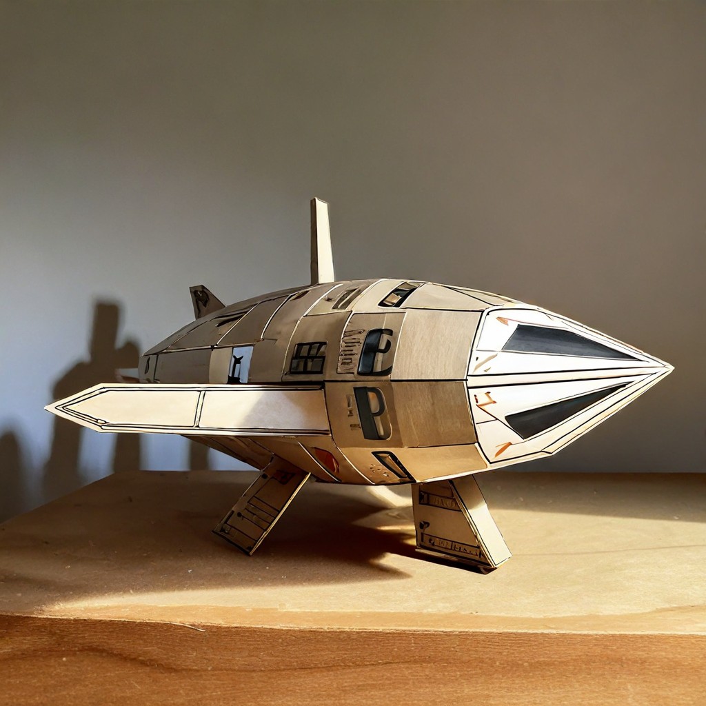 SDXL generated image: A cardboard spaceship