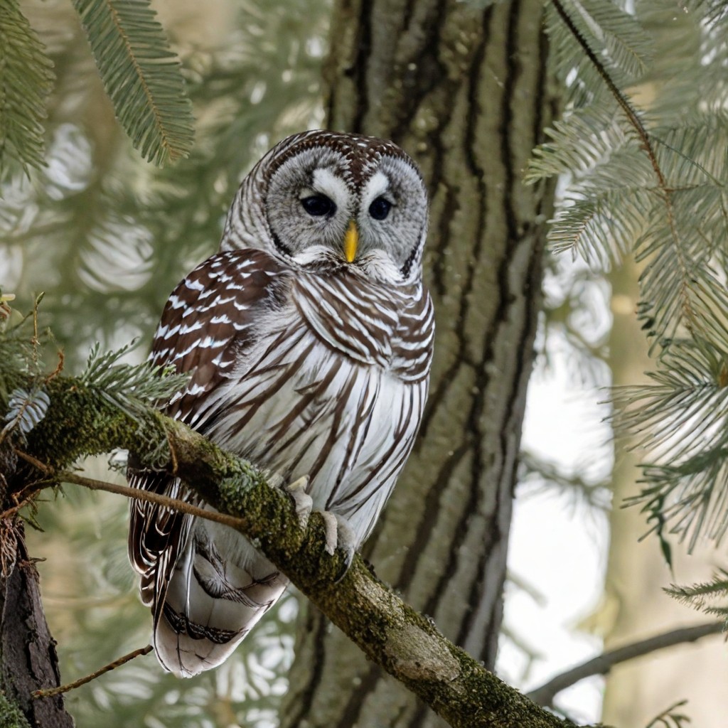 SDXL generated image: An owl among the branches