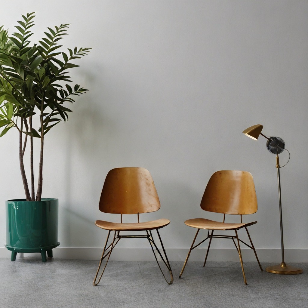 SDXL generated interior with chairs and a plant